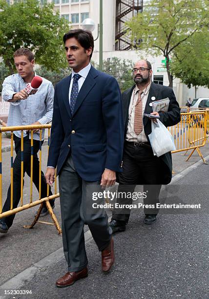 Spanish bullfighter Francisco Rivera attends PLaza de Castilla Court on September 18, 2012 in Madrid, Spain. Francisco Rivera and ex wife Eugenia...