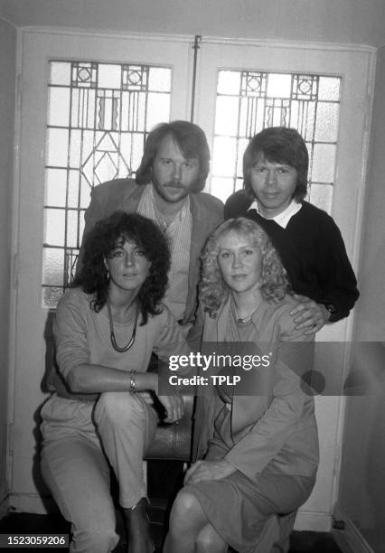 Swedish singers Benny Andersson, Björn Ulvaeus, Agnetha Fältskog and Anni-Frid Lyngstad, of the Swedish supergroup ABBA, pose for a portrait at Polar...