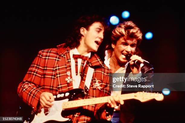 George Michael and Andrew Ridgely of Wham!, Wembley Arena 12/23/84