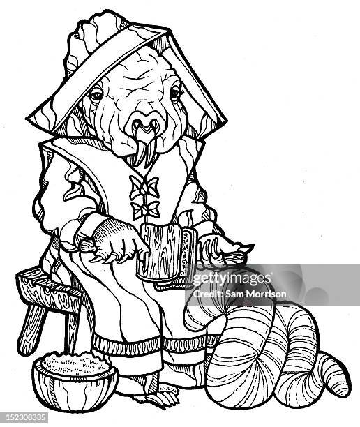 mole carding wool - mole stock illustrations