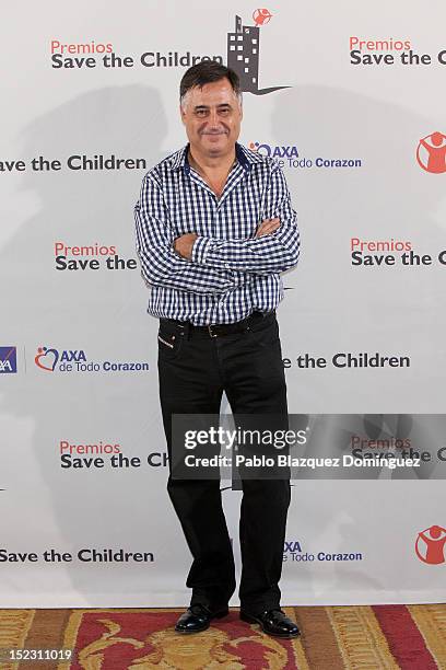 Photojournalist Gervasio Sanchez attends 'Save The Children Awards 2012' Press Conference at Casa de America on September 18, 2012 in Madrid, Spain.