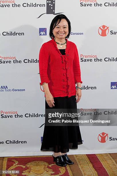 Ambassador Kim Phuc attends 'Save The Children Awards 2012' Press Conference at Casa de America on September 18, 2012 in Madrid, Spain.