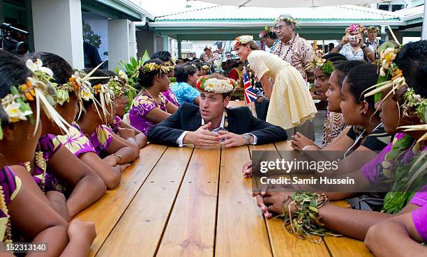 Catherine, Duchess of Cambridge and Prince William, Duke of Cambridge visit the University of the South Pacific during the Royal couple's Diamond...