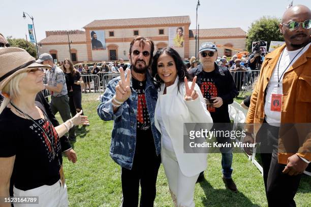 Ringo Starr and Sheila E. Attend Ringo's Annual Peace & Love Birthday Celebration on July 07, 2023 in Beverly Hills, California.