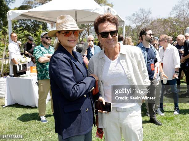 Daisy Fuentes and Richard Marx attend Ringo's Annual Peace & Love Birthday Celebration on July 07, 2023 in Beverly Hills, California.