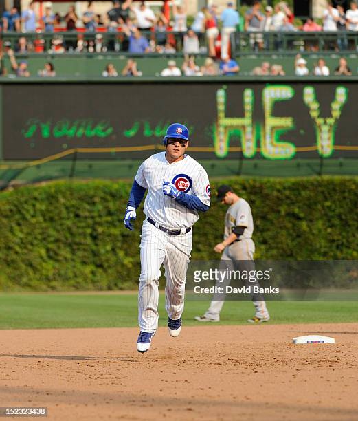 Anthony Rizzo of the Chicago Cubs plays against the Pittsburgh Pirates on September 16, 2012 at Wrigley Field in Chicago, Illinois.