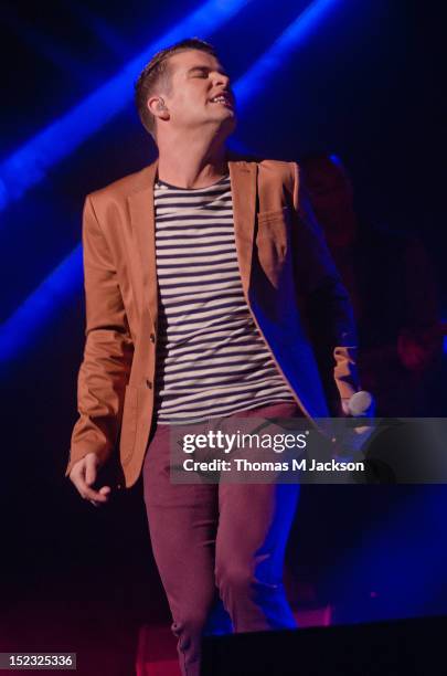 Joe McElderry performs on stage at The Journal Tyne Theatre on September 18, 2012 in Newcastle upon Tyne, United Kingdom.