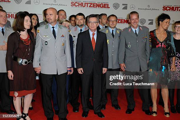 Thomas de Maiziere attends the premiere of 'Schutzengel' at Sony Center on September 18, 2012 in Berlin, Germany.