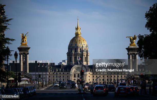 General view of 'Hôtel des Invalides' in Paris on July 07, 2023 in Paris, France. Paris will host the Summer Olympics from July 26 till August 11,...