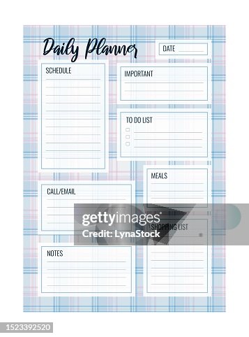 Blank Schedule Planner 3 Column 4 Line Daily Planner Printable Vector Template Blank Organizer Page A4 A5 ...