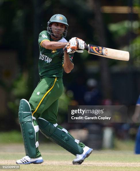 Pakistan Rbe Abdul Razzaq of Pakistan bats during the ICC T20 World Cup Warm Up ...
