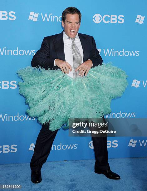 Actor Michael Weatherly arrives at the CBS 2012 fall premiere party at Greystone Manor Supperclub on September 18, 2012 in West Hollywood, California.