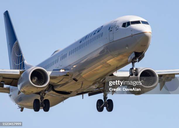 boeing 737 united airlines. - united airlines stockfoto's en -beelden