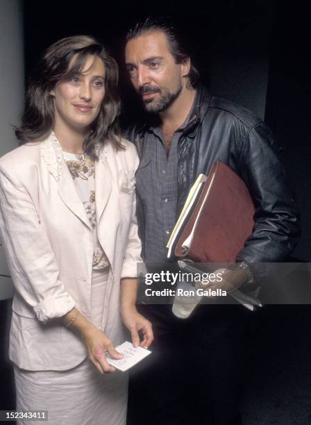 Actor Armand Assante and wife Karen attend "The Little Thief" New York City Premiere on August 22, 1989 at Tinker Auditorium, French...