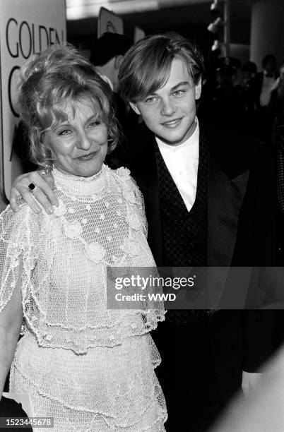 Irmelin DiCaprio and her son Leonardo DiCaprio attend the 51st Annual Golden Globe Awards on January 22 at the Beverly Hilton Hotel in Beverly Hills,...