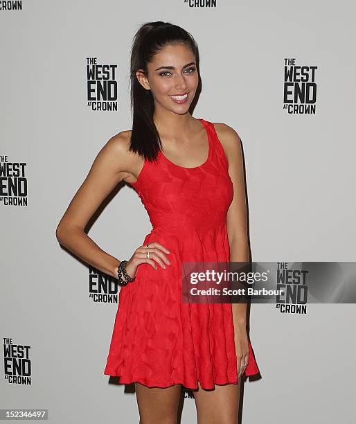 Model Samantha Downie attends Footy at The West End on September 19, 2012 in Melbourne, Australia.