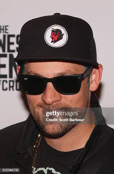 Joel Madden of Good Charlotte attends Footy at The West End on September 19, 2012 in Melbourne, Australia.