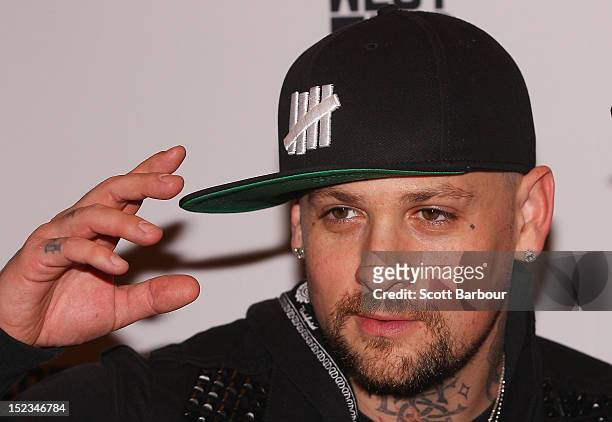 Benji Madden of Good Charlotte attends Footy at The West End on September 19, 2012 in Melbourne, Australia.