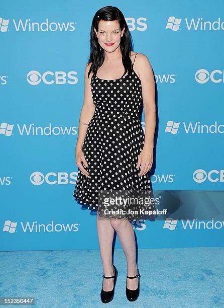Actress Pauley Perrette arrives at the CBS 2012 Fall Premiere Party at Greystone Manor Supperclub on September 18, 2012 in West Hollywood, California.