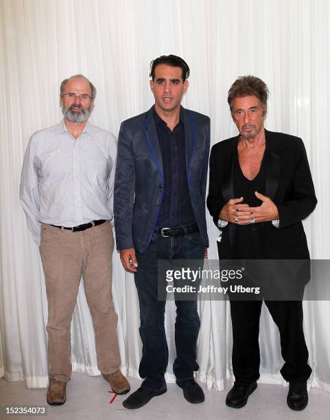 Daniel Sullivan, Bobby Cannavale and Al Pacino attend the "Glengarry Glen Ross" Broadway Cast Photo Call at Ballet Hispanico on September 19, 2012 in...