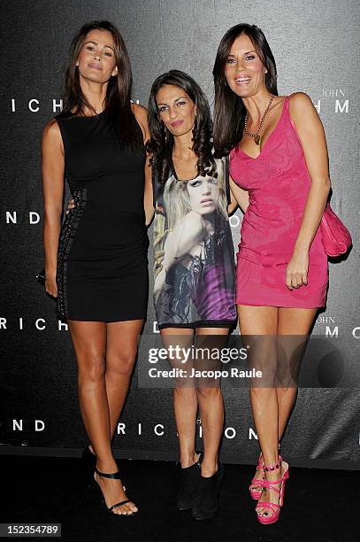 Samantha De Grenet, Alessandra Moschillo and Antonella Mosetti attend the John Richmond Spring/Summer 2013 fashion show as part of Milan Womenswear...