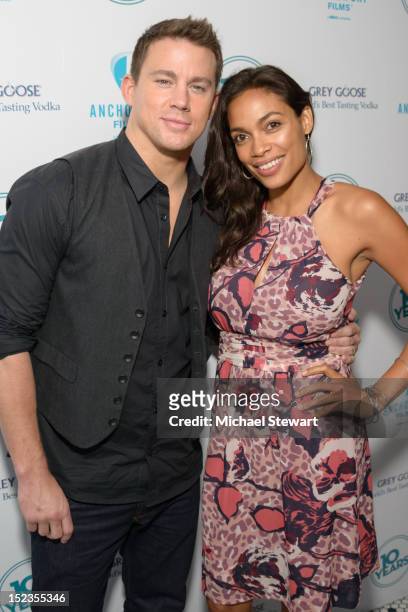Actors Channing Tatum and Rosario Dawson attend "10 Years" New York Brunch Reunion at Hotel Chantelle on September 16, 2012 in New York City.