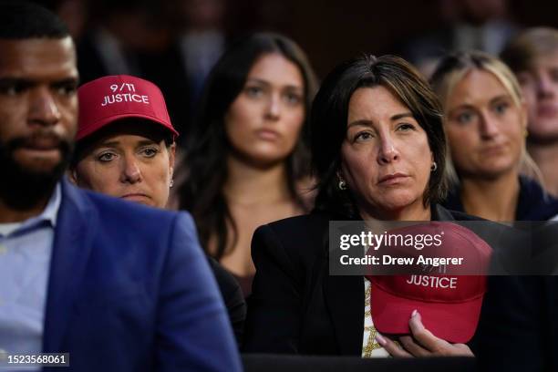 Families members of victims of the 9/11 attacks listen during a Senate Homeland Security Subcommittee on Investigations hearing examining the...