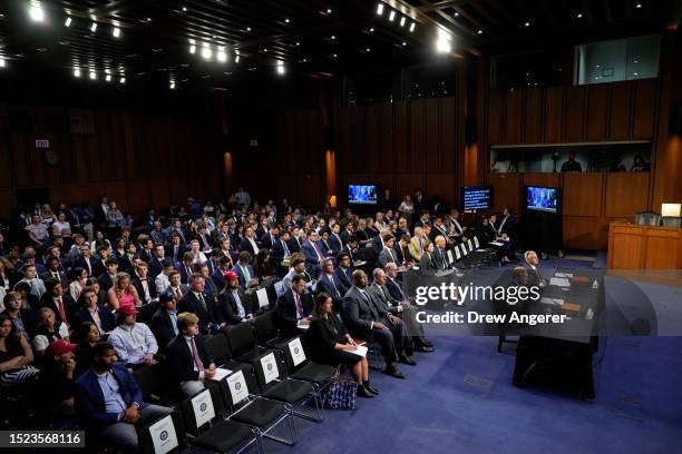 Chief Operating Officer of the PGA Tour Ron Price and PGA Tour Policy Board member Jimmy Dunne testify during a Senate Homeland Security Subcommittee...