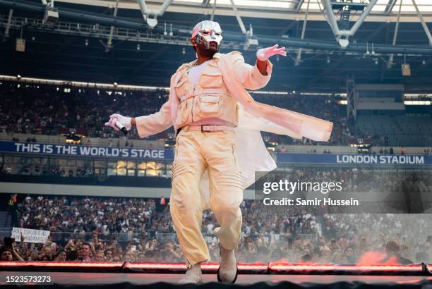 Abel 'The Weeknd' Tesfaye performs live at the London Stadium as part of his After Hours til Dawn Tour on July 7, 2023 in London, England.