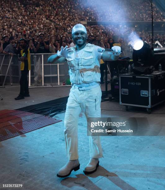 Abel 'The Weeknd' Tesfaye performs live at the London Stadium as part of his After Hours til Dawn Tour on July 7, 2023 in London, England.