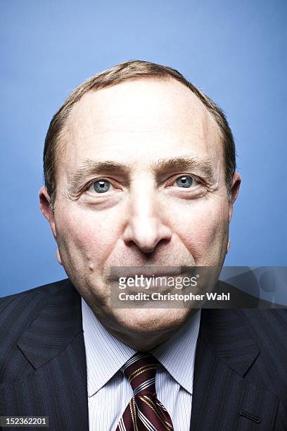 The Commissioner of the National Hockey League, Gary Bettman, is photographed for Self Assignment on November 9, 2009 in Toronto, Ontario.