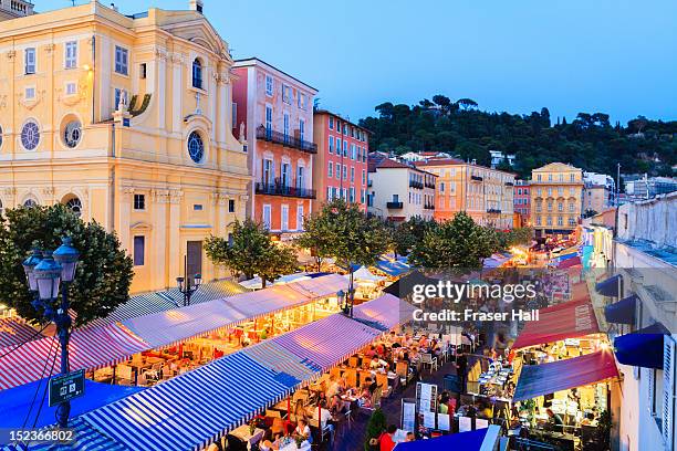 cours saleya, nice - marché provence photos et images de collection