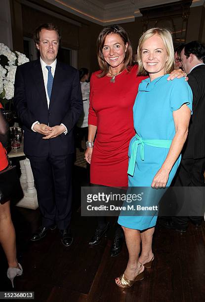 Tom Parker Bowles, Catherine Fairweather and Mariella Frostrup attend a cocktail party hosted by new Editor-in-Chief of Harper's Bazaar UK Justine...