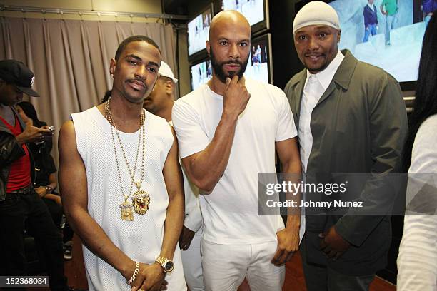 Big Sean, Common and Malik Yusef visit BET's "106 & Park" at BET Studios on September 18, 2012 in New York City.