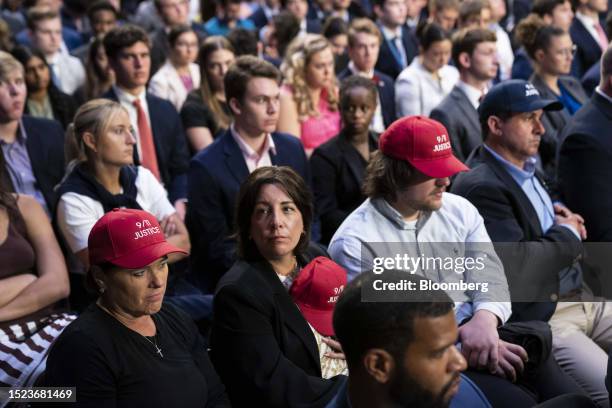 Members of the group 9/11 Justice attend a Senate Homeland Security and Governmental Affairs Subcommittee hearing in Washington, DC, DC, US, on...