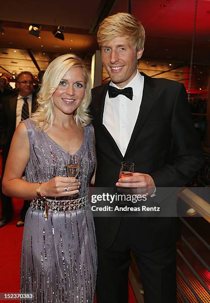 Maxi Arland and Andrea Arland attend the 'Goldene Henne' 2012 award after show party on September 19, 2012 in Berlin, Germany.