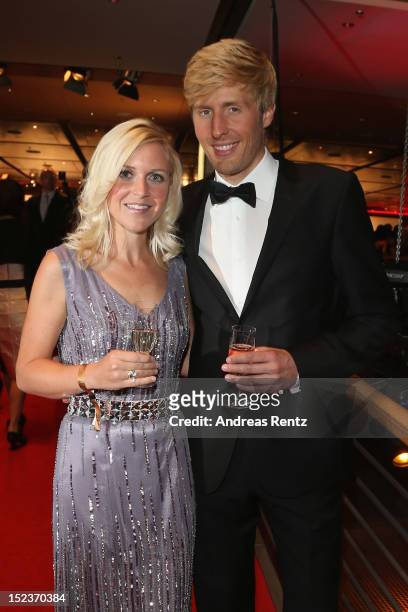 Maxi Arland and Andrea Arland attend the 'Goldene Henne' 2012 award after show party on September 19, 2012 in Berlin, Germany.