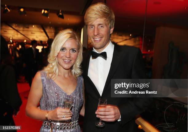 Maxi Arland and Andrea Arland attend the 'Goldene Henne' 2012 award after show party on September 19, 2012 in Berlin, Germany.