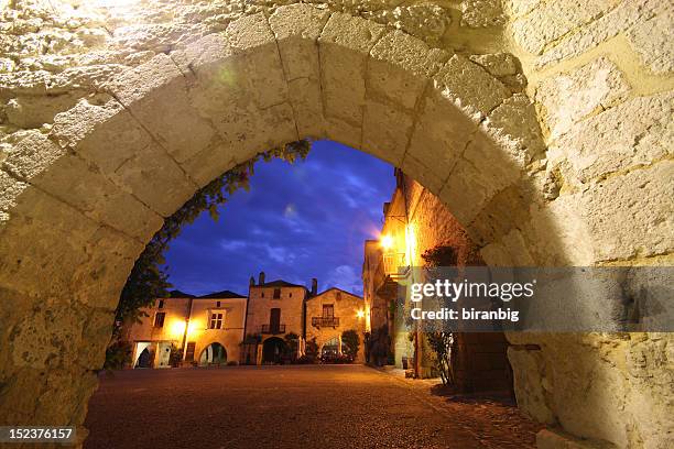 bastide of monpazier - dordogne stock pictures, royalty-free photos & images
