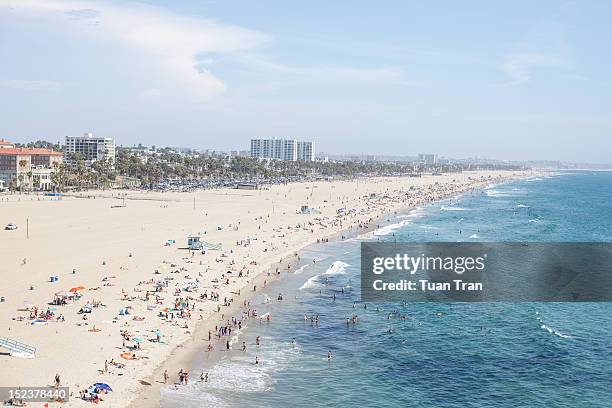 santa monica beach - playa de santa mónica fotografías e imágenes de stock