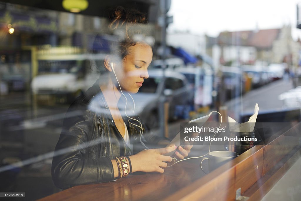 Girl using technology