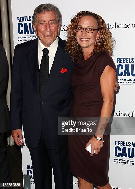 Lisa Flashner and Tony Bennett attend USC Center for Applied Molecular Medicine's "Rebels With A Cause" Gala at Four Seasons Hotel Los Angeles at...