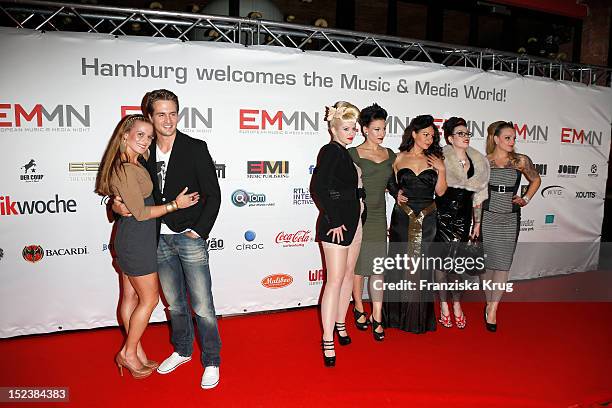 Alexander Klaws and Nadja Scheiwiller and The Sinderellas attend the European Music & Media Night in the East Hotel on September 19, 2012 in Hamburg,...