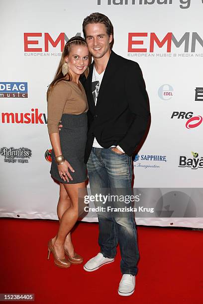 Alexander Klaws and Nadja Scheiwiller attend the European Music & Media Night in the East Hotel on September 19, 2012 in Hamburg, Germany.