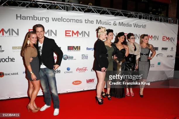 Alexander Klaws and Nadja Scheiwiller and The Sinderellas attend the European Music & Media Night in the East Hotel on September 19, 2012 in Hamburg,...