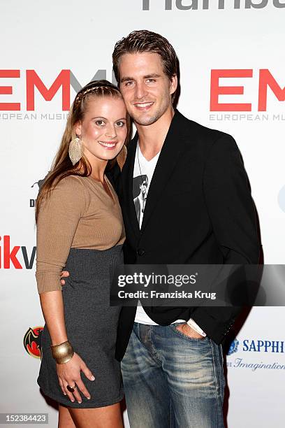 Alexander Klaws and Nadja Scheiwiller attend the European Music & Media Night in the East Hotel on September 19, 2012 in Hamburg, Germany.