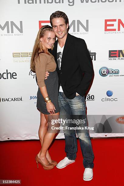 Alexander Klaws and Nadja Scheiwiller attend the European Music & Media Night in the East Hotel on September 19, 2012 in Hamburg, Germany.