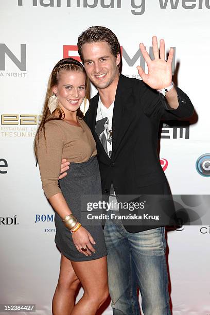 Alexander Klaws and Nadja Scheiwiller attend the European Music & Media Night in the East Hotel on September 19, 2012 in Hamburg, Germany.