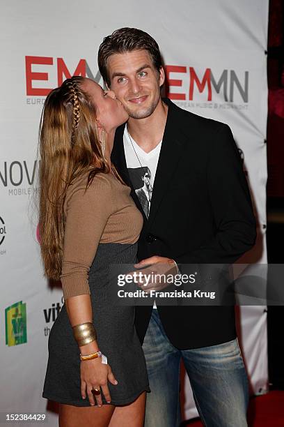 Alexander Klaws and Nadja Scheiwiller attend the European Music & Media Night in the East Hotel on September 19, 2012 in Hamburg, Germany.