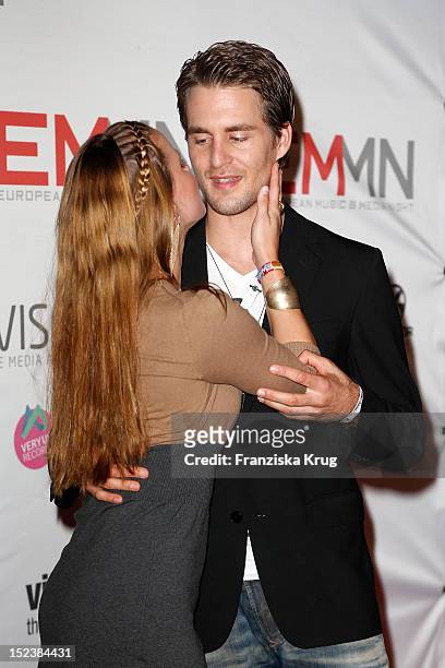 Alexander Klaws and Nadja Scheiwiller attend the European Music & Media Night in the East Hotel on September 19, 2012 in Hamburg, Germany.